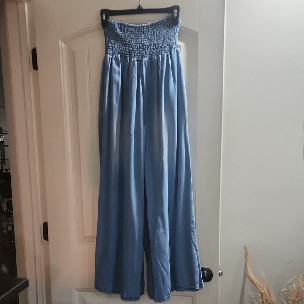 Blue Smocked Women's Jeans
